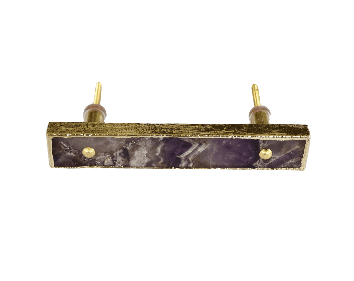 Amethyst Agate Cabinet Door Pull Handle - Set of 4