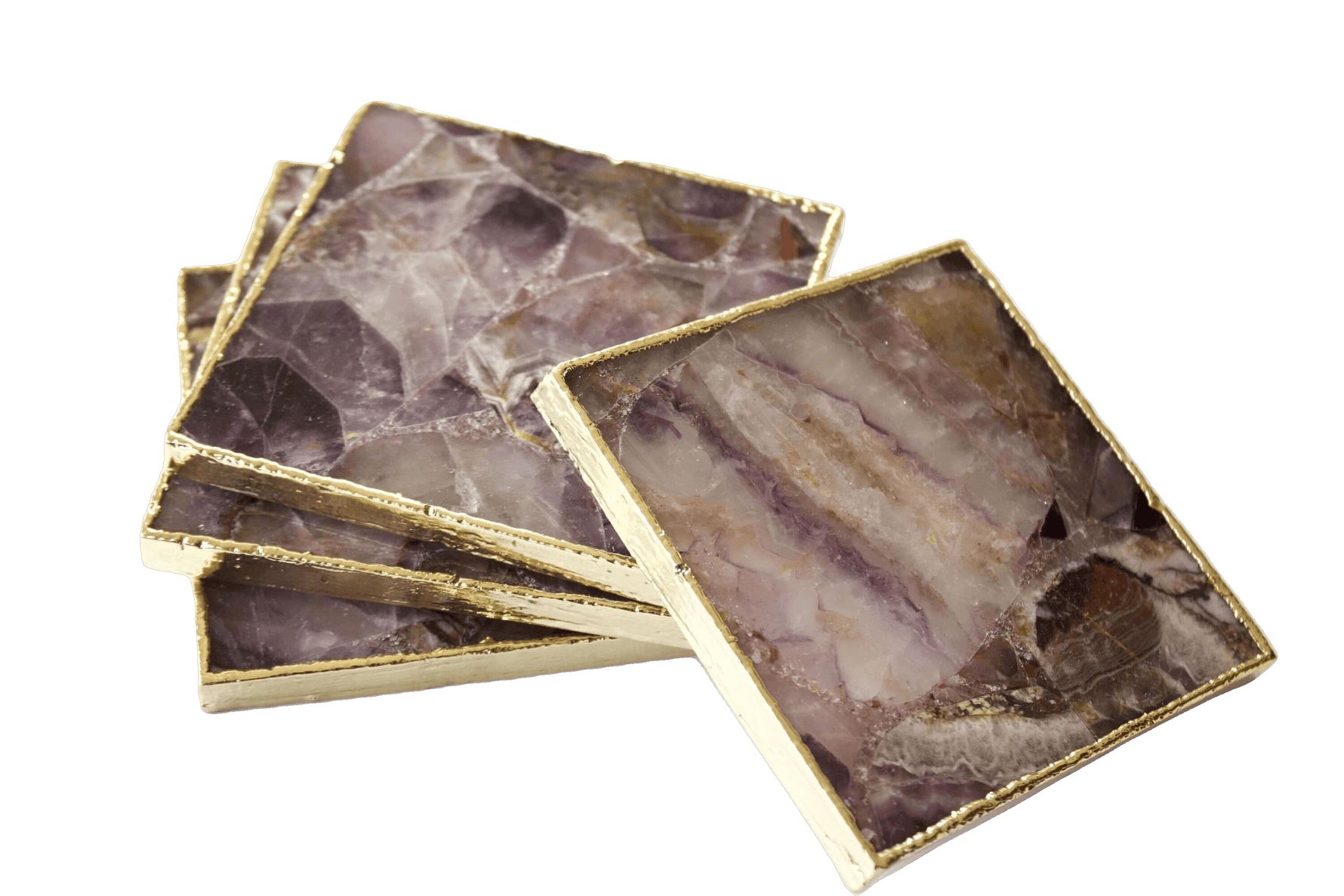 Amethyst Agate Coasters - Set of 4