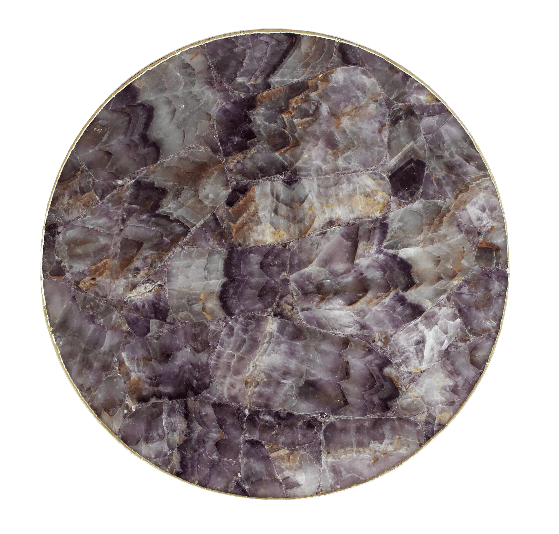 Amethyst Agate Countertop Lazy Susan Centerpiece 14 inches Rose Gold