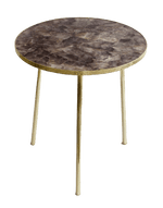 Amethyst Round Coffee Side Table 16 inches R.Gold Edge & Legs