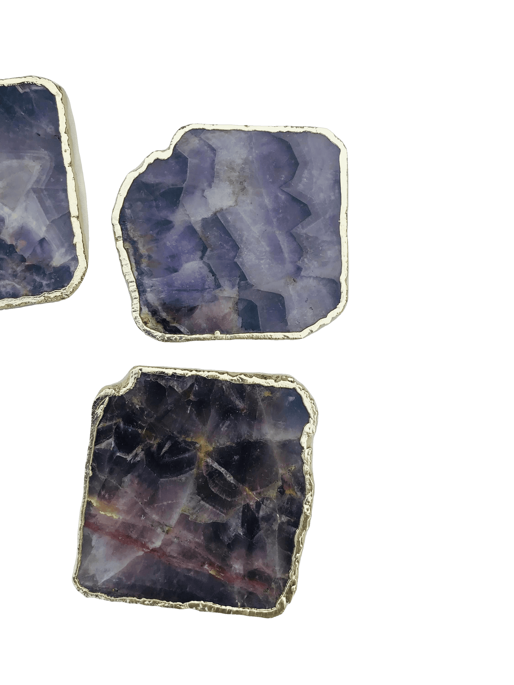 Amethyst Stone Coasters - Set of 4