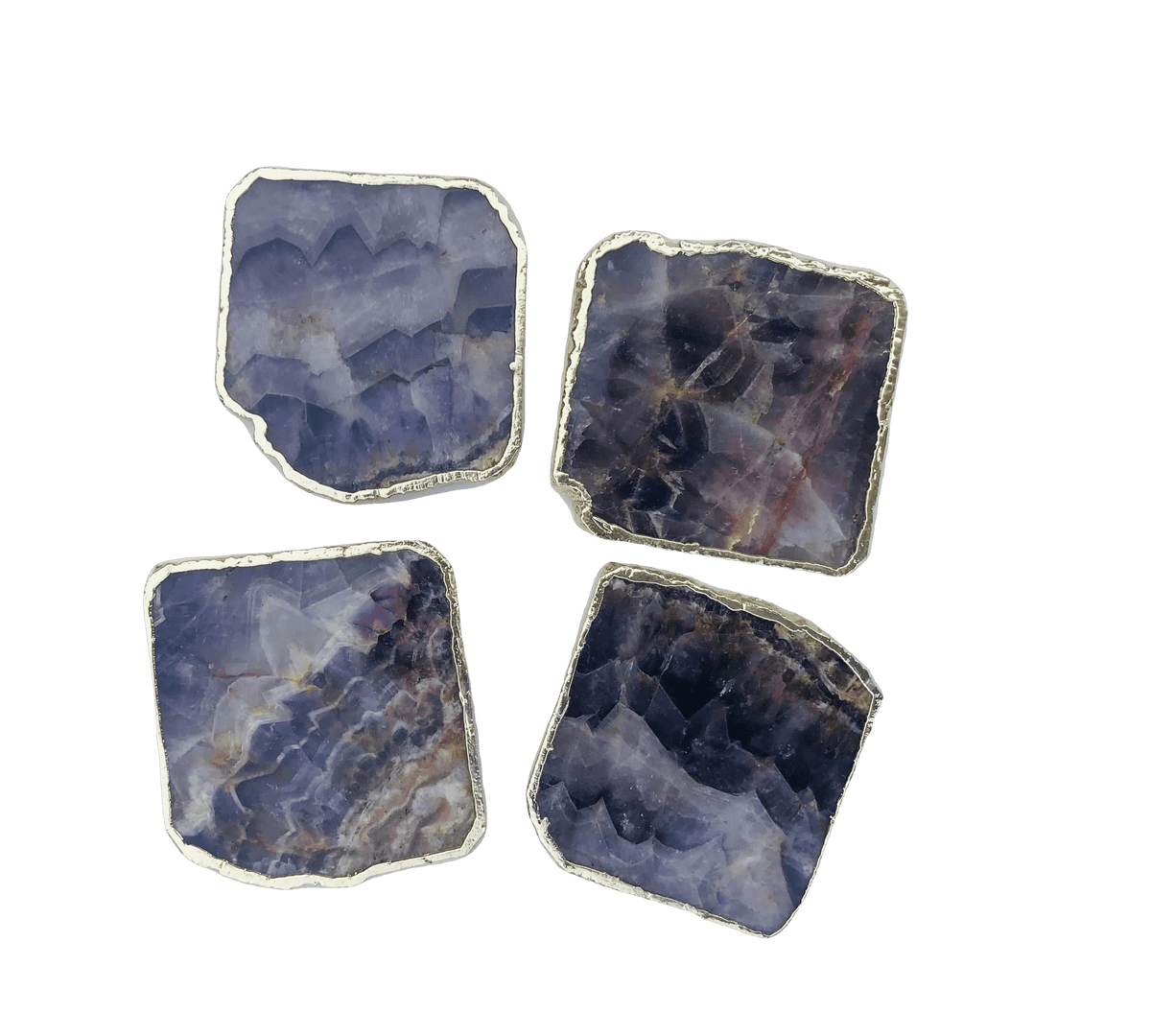 Amethyst Stone Coasters - Set of 4