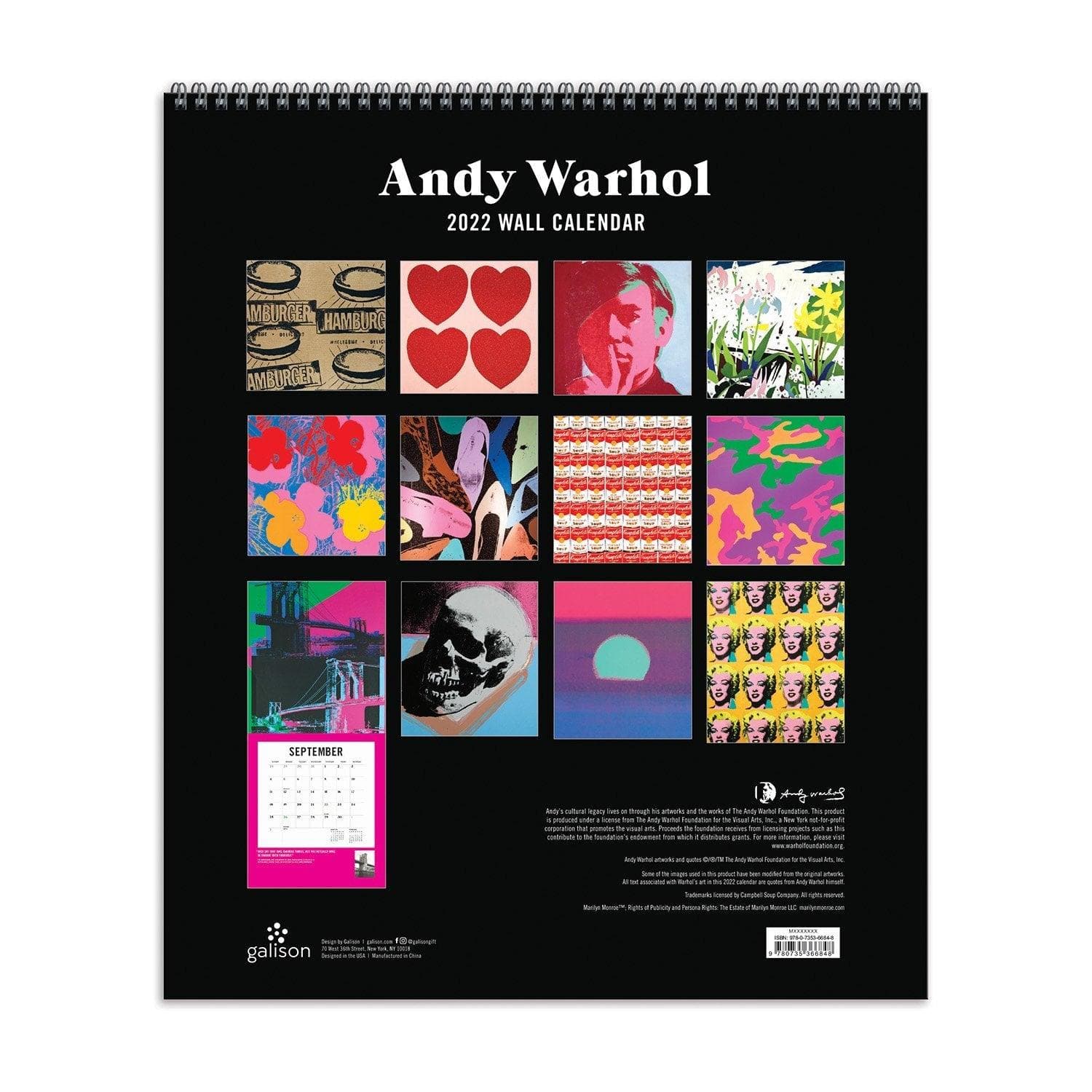 Andy Warhol 2022 Tiered Wall Calendar