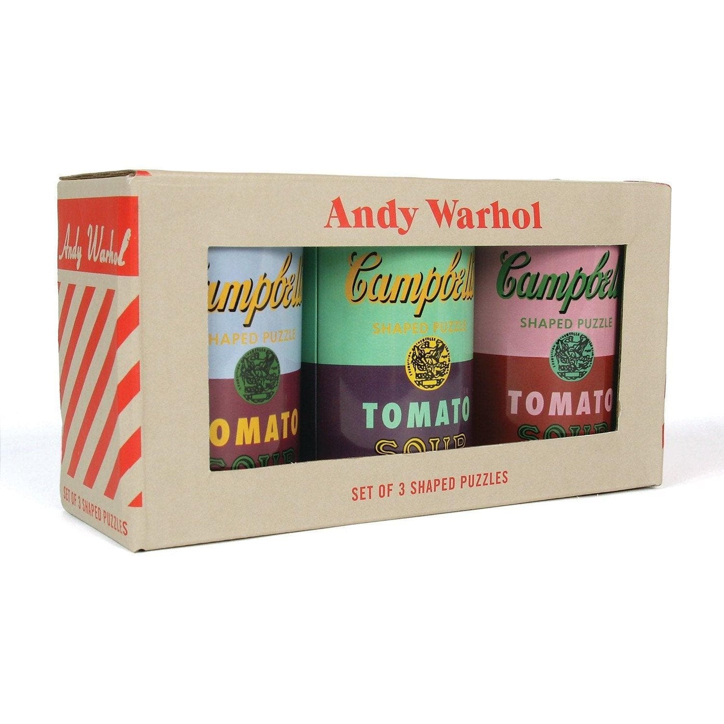 Andy Warhol Soup Cans Set of 3 Shaped Puzzles in Tins