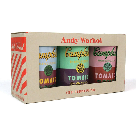 Andy Warhol Soup Cans Set of 3 Shaped Puzzles in Tins - MAIA HOMES