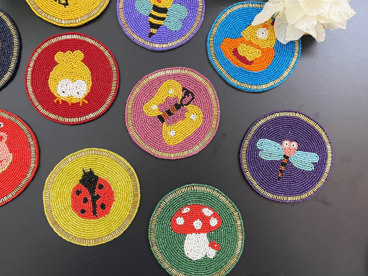 Angry Birds Beaded Round Coasters Set of 10 - Mix Design