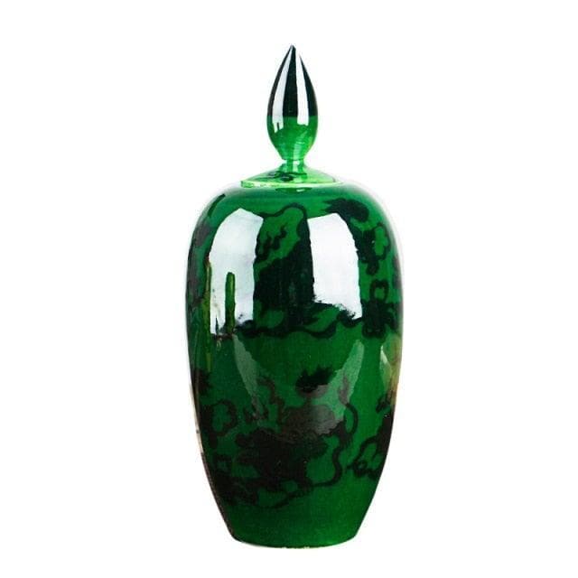 Antique Jade Glazed Ginger Jar - MAIA HOMES
