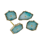 Aqua Agate Cabinet Door Pull Handle - Set of 6