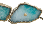 Aqua Agate Cabinet Door Pull Handle - Set of 6