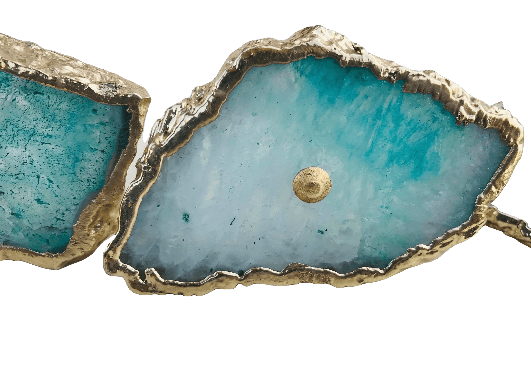 Aqua Agate Cabinet Door Pull Handle - Set of 6