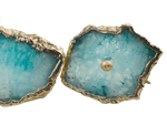 Aqua Agate Cabinet Door Pull Handle - Set of 6