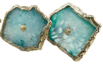 Aqua Agate Cabinet Door Pull Handle - Set of 6