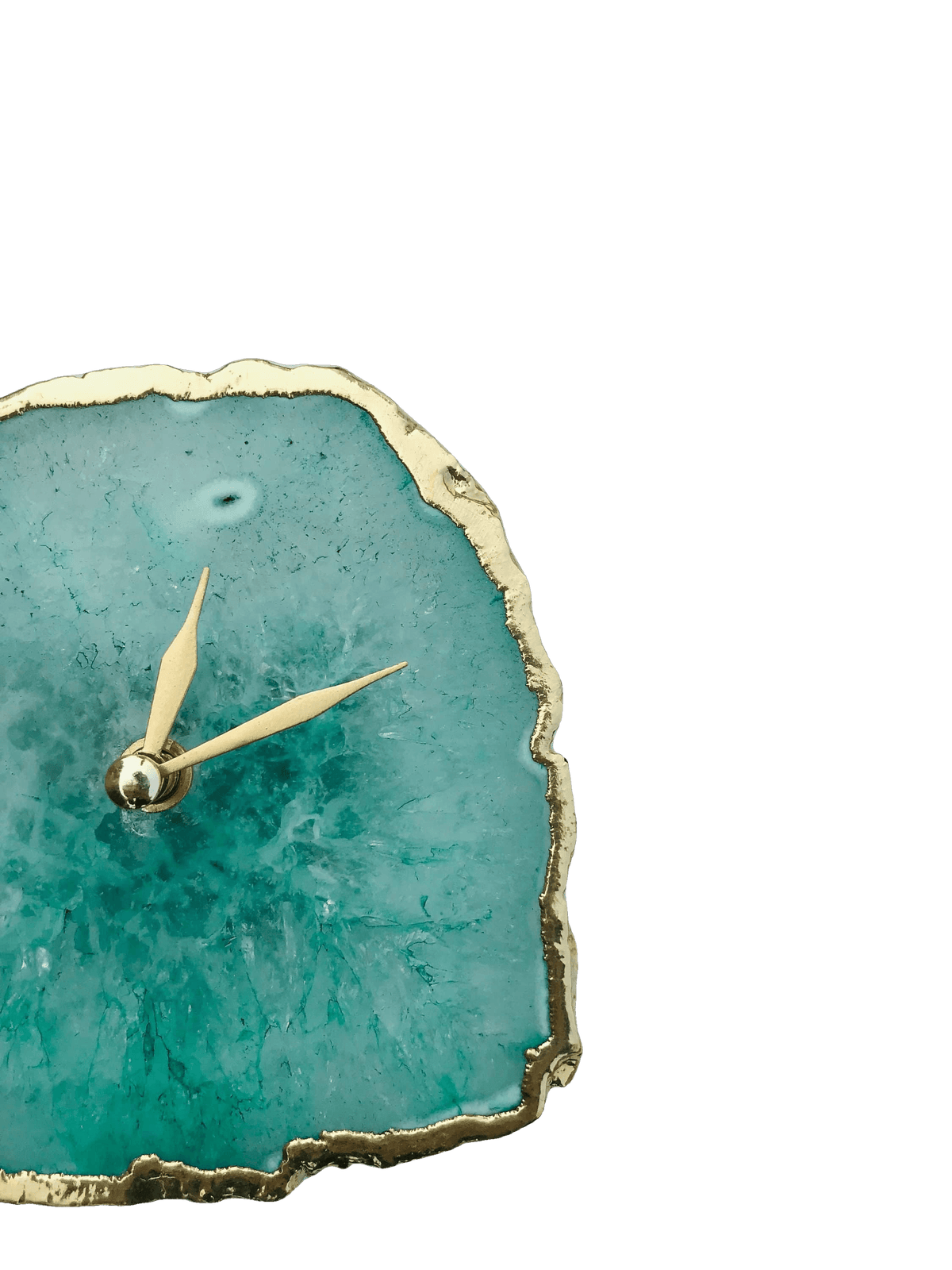 Aqua Agate Desk Wall Clock