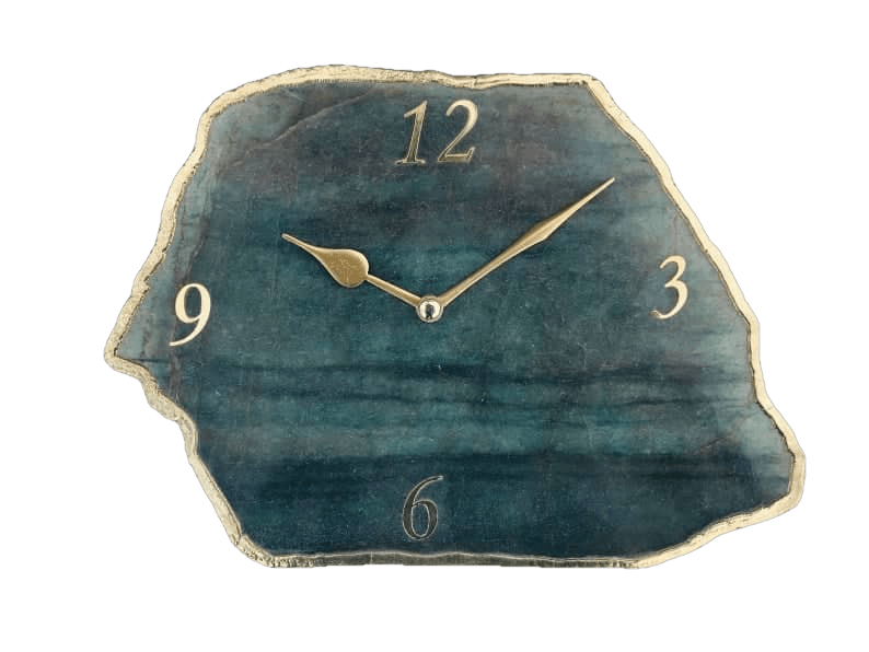 Aqua Agate Desk Wall Clock