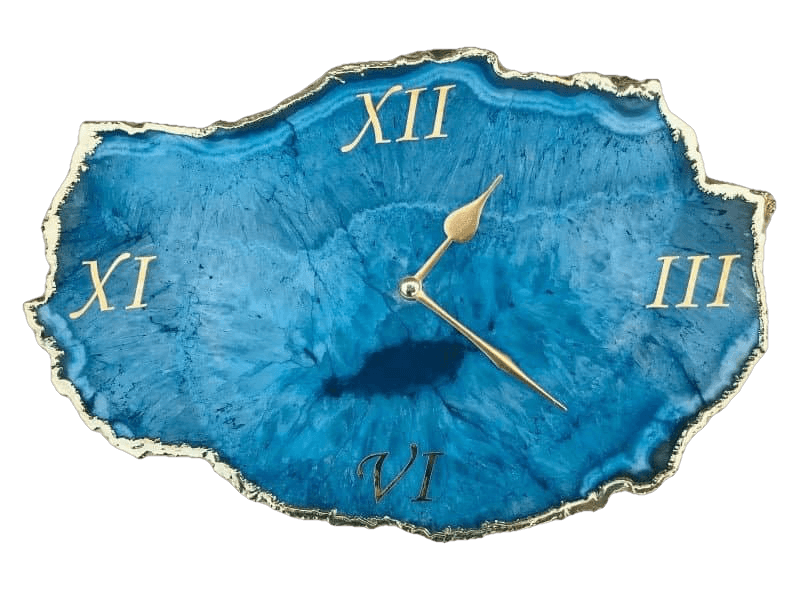 Aqua Agate Desk Wall Clock