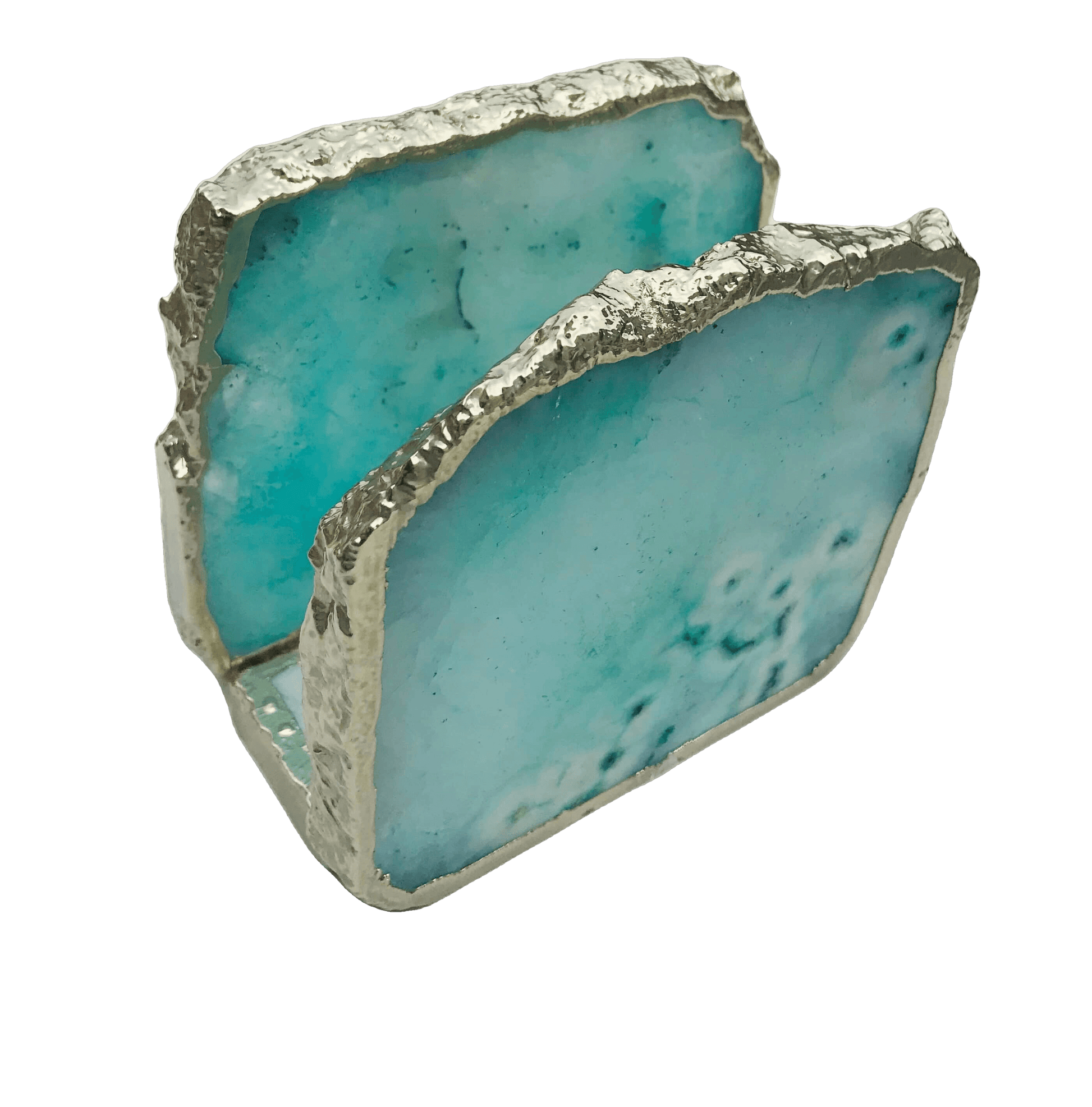 Aqua Agate Stone Napkin Holder - MAIA HOMES