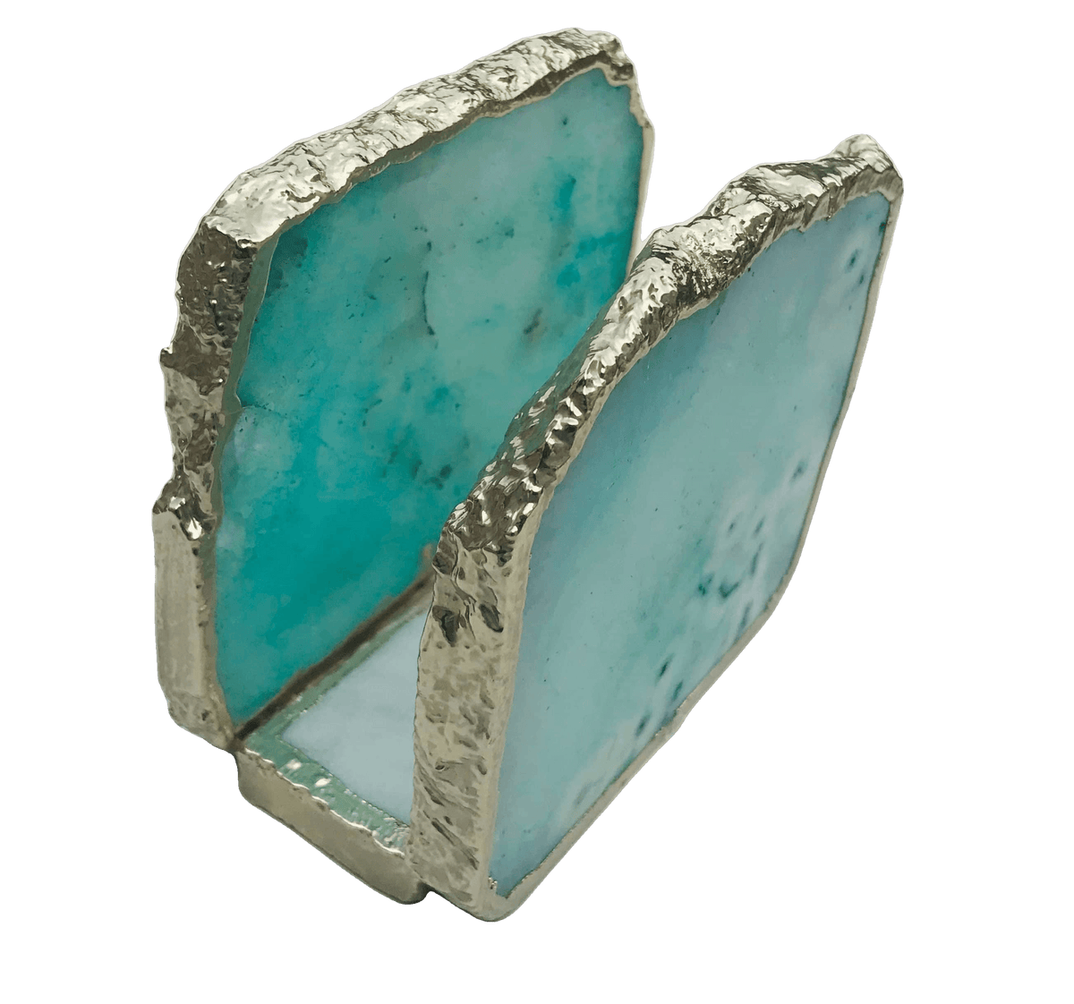 Aqua Agate Stone Napkin Holder