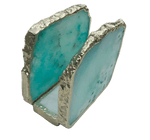 Aqua Agate Stone Napkin Holder