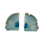 Aqua Plated Agate Bookends