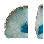 Aqua Plated Agate Bookends