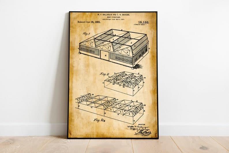 Architecture Patent Print| Framed Art Print