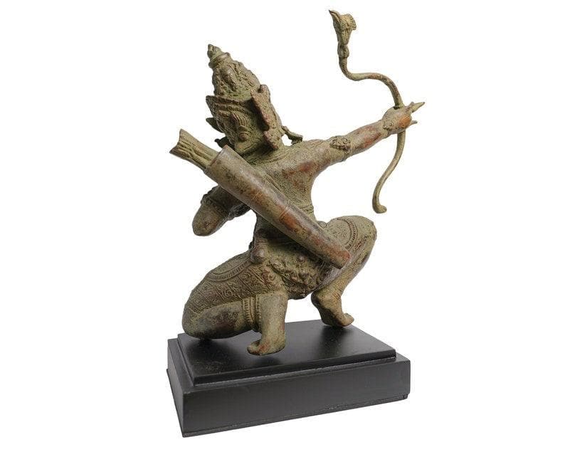 Arjuna Hindu God Bronze Figurine