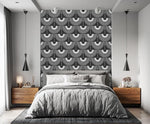 Art Deco Black and White Cranes Wallpaper