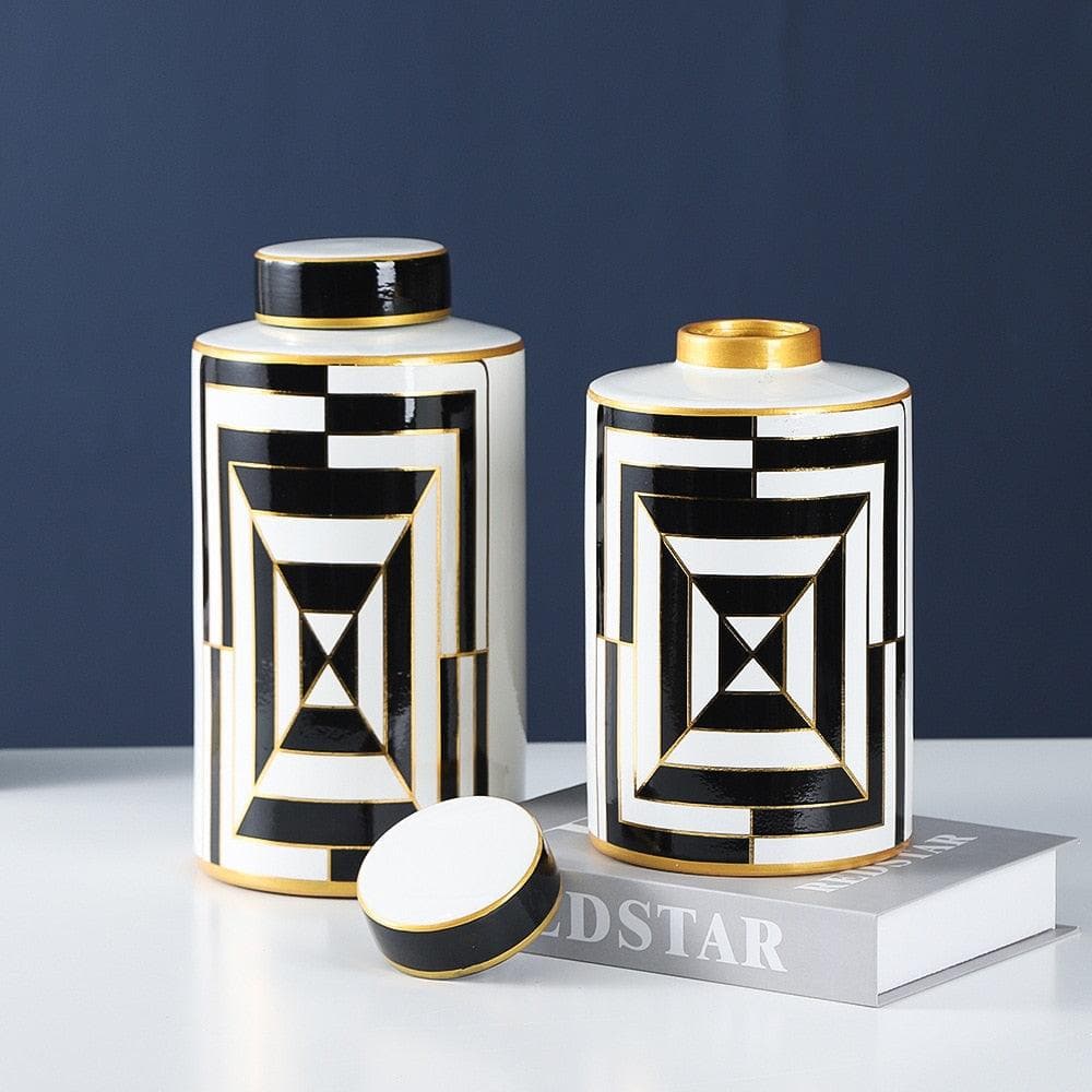 Art Deco Glam Storage Jar - MAIA HOMES