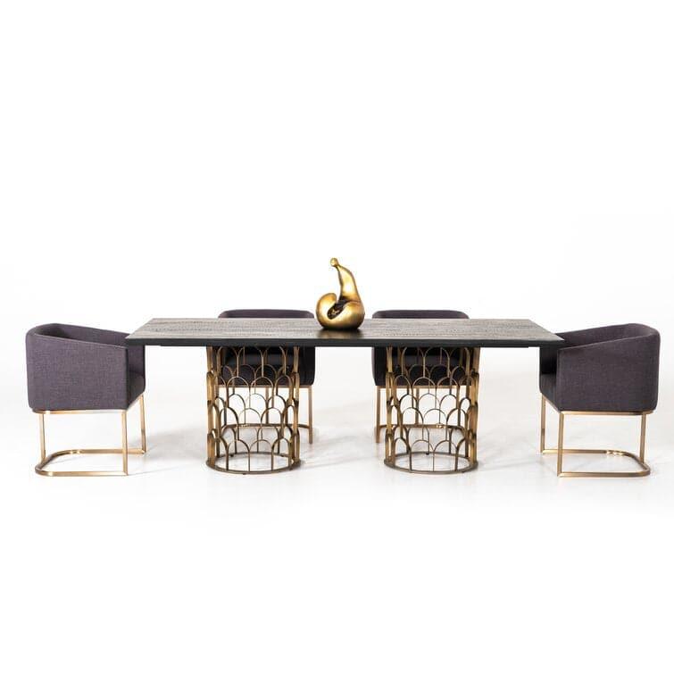 Art Deco Golden Fish Scale Dining Table - MAIA HOMES