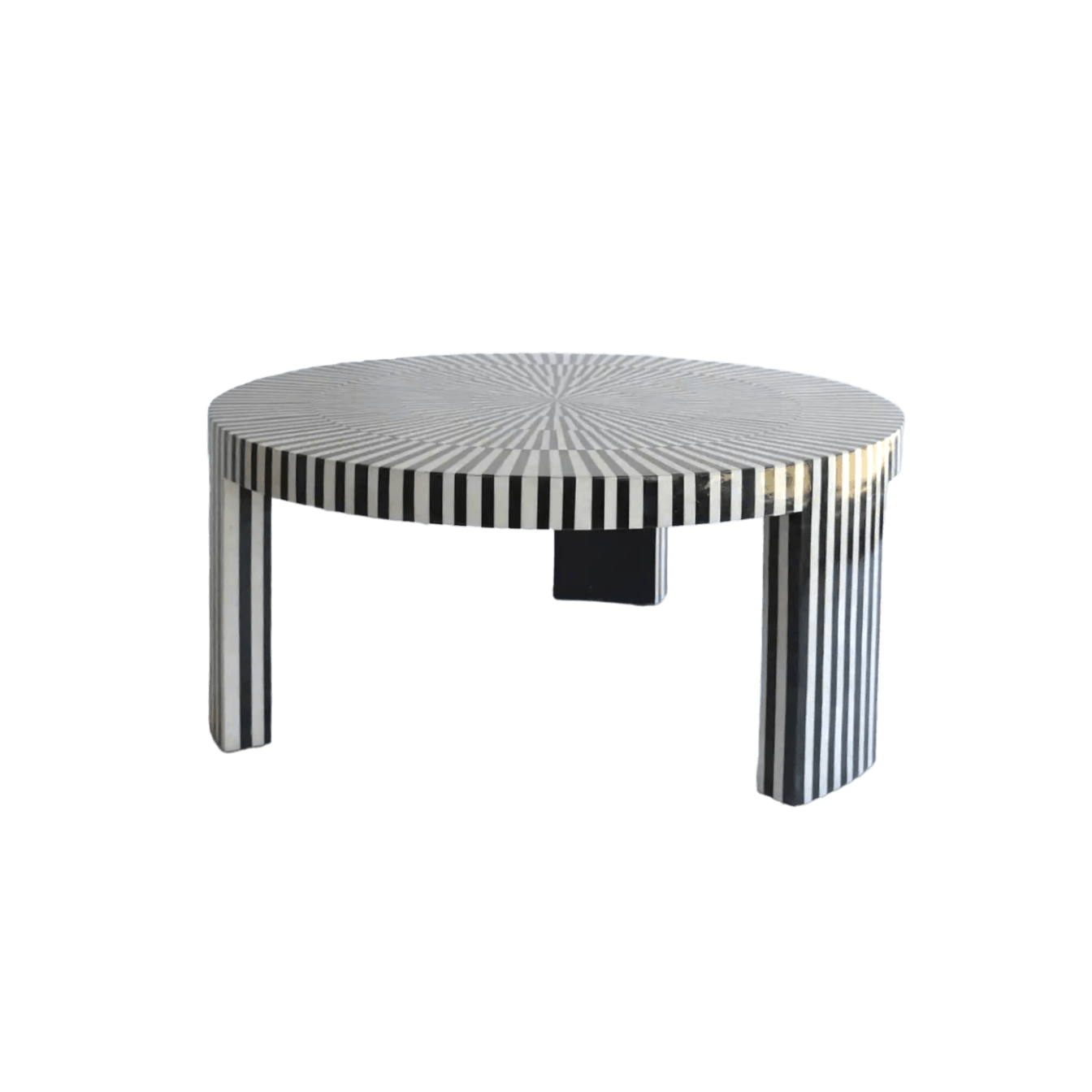 Art Deco Inspired Bone Inlay Round Coffee Table - MAIA HOMES
