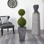 Artificial Boxwood Topiary in Planter