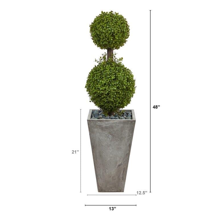 Artificial Boxwood Topiary in Planter - MAIA HOMES