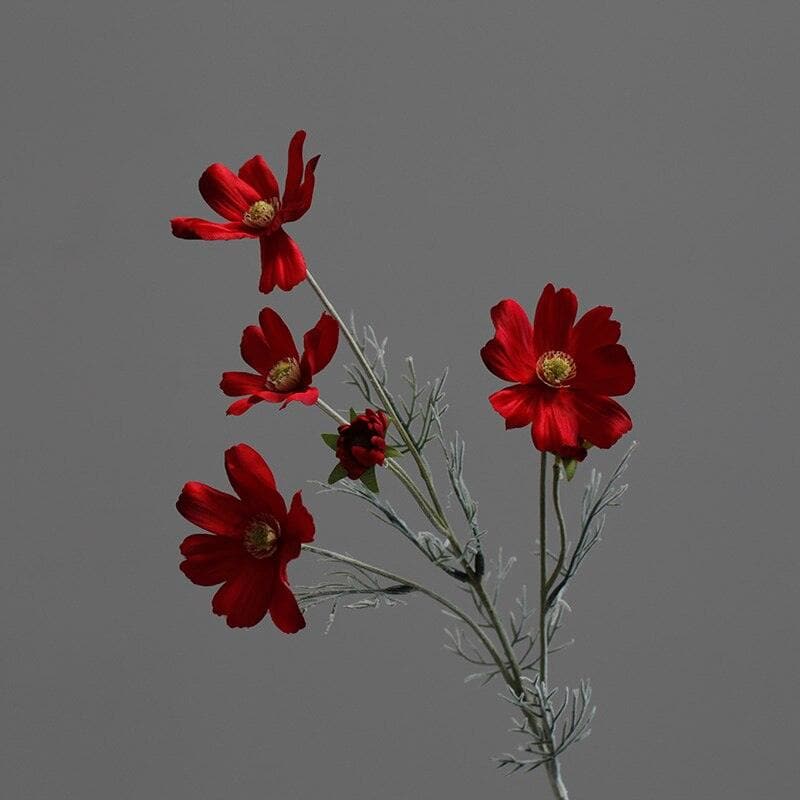 Artificial Daisy Chrysanthemums Silk Flowers Red