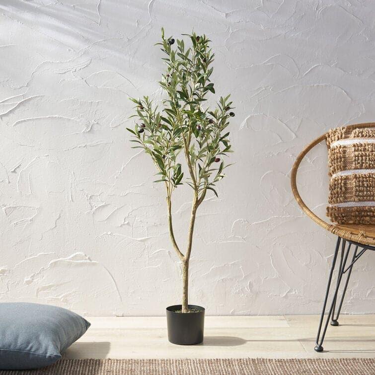 Artificial Olive Tree in Pot 71" H x 27" W x 27" D