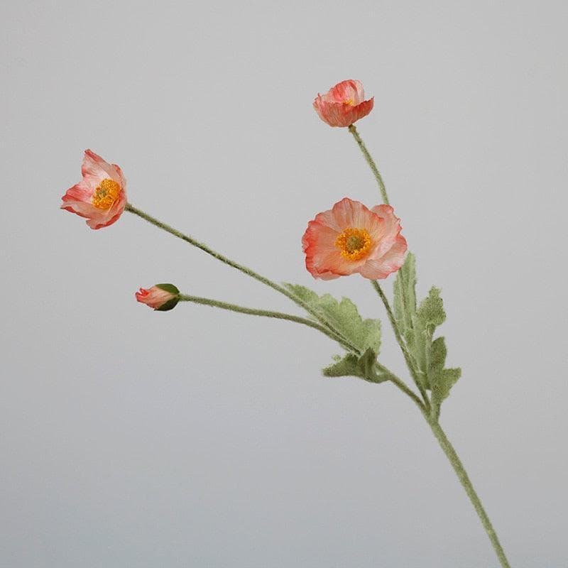 Artificial Poppy Flower Stems - 2 pcs light pink