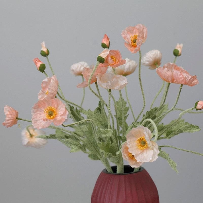 Artificial Poppy Flower Stems - 2 pcs - MAIA HOMES
