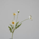 Artificial Poppy Flower Stems - 2 pcs White