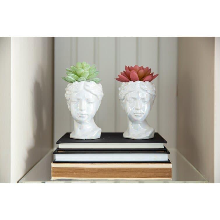 Artificial Succulent in Goddess Planter Set