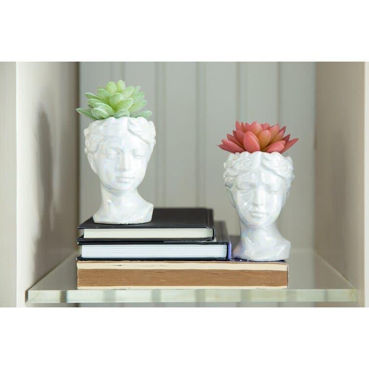 Artificial Succulent in Goddess Planter Set