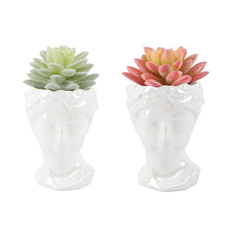 Artificial Succulent in Goddess Planter Set