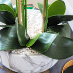 Artificial White Orchid Pot