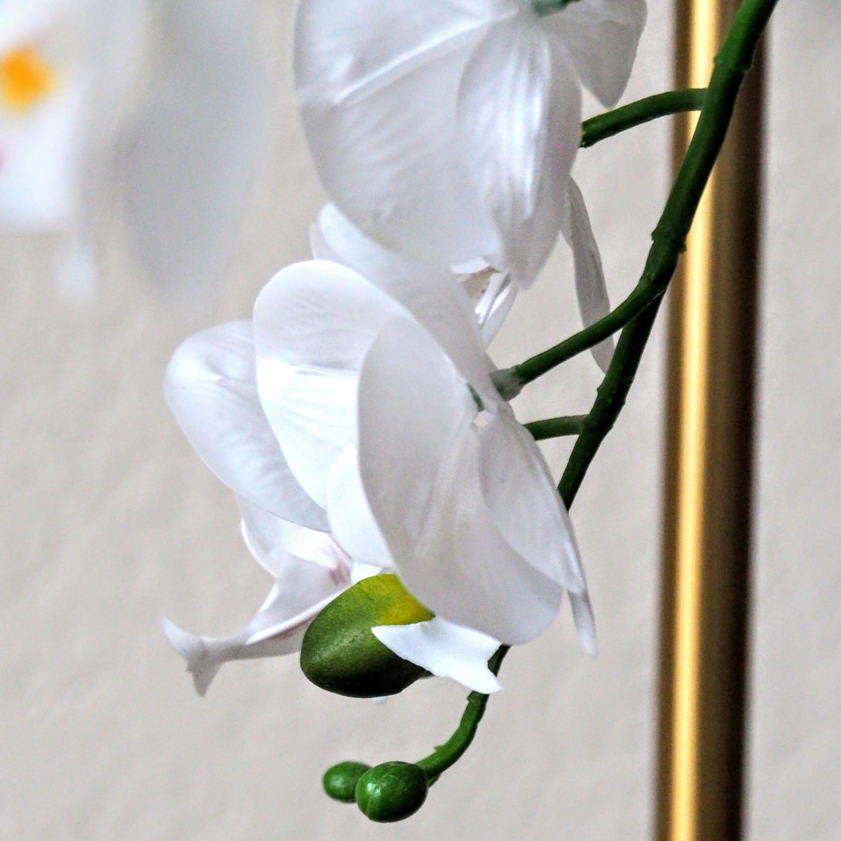 Artificial White Orchid Pot