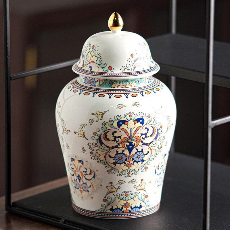 Asian Inspired Motif Ginger Jar - MAIA HOMES