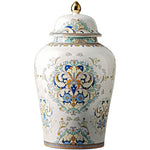 Asian Inspired Motif Ginger Jar 6.5" x 11.6" Yellow