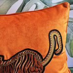 Asian Tiger Orange Velvet Throw Pillow Cover