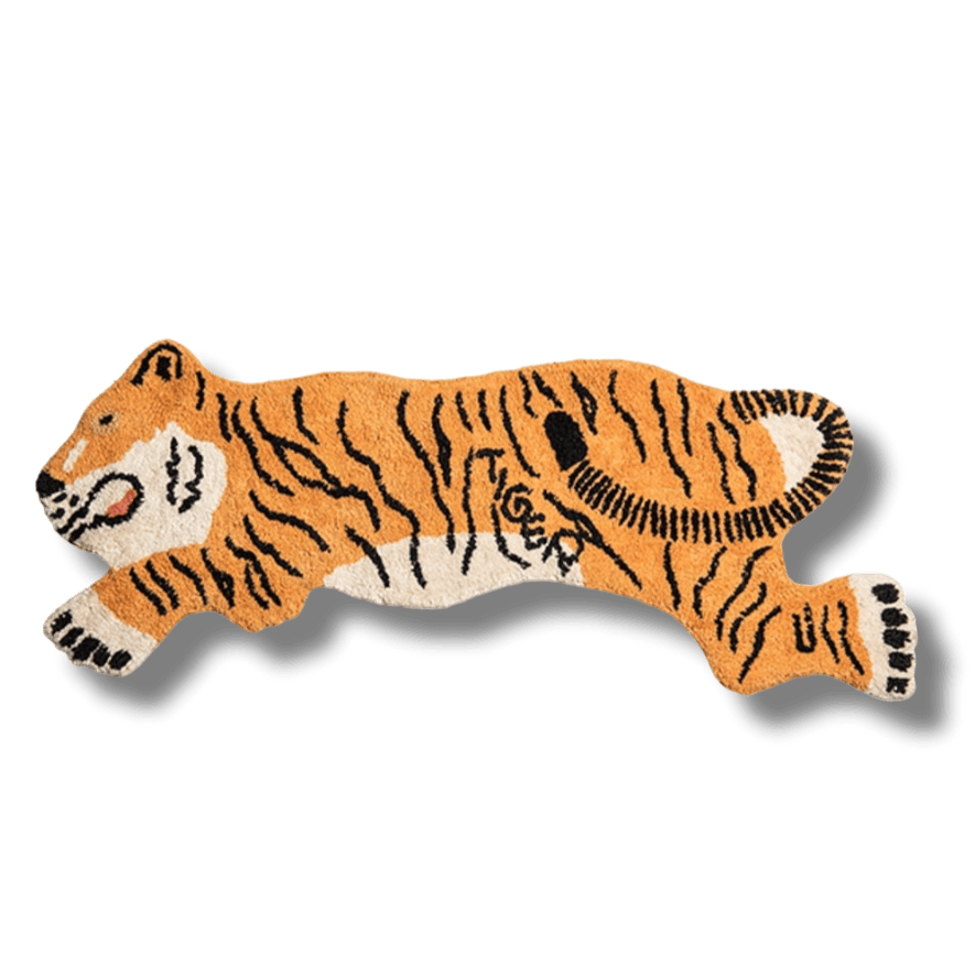 Asian Tiger Shaped Cotton Rug Bath Mat