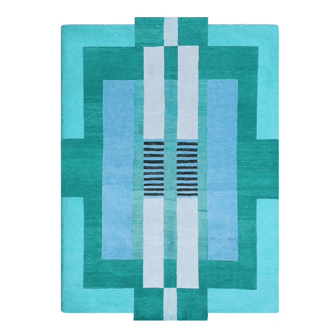 Atzec Blue Hand Tufted Wool Rug