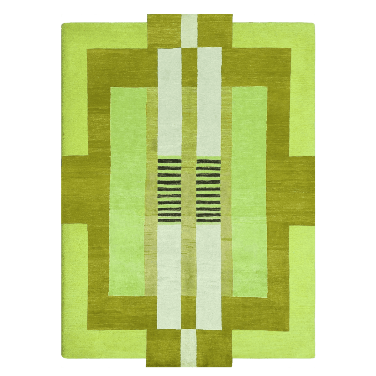 Atzec Green Hand Tufted Wool Rug