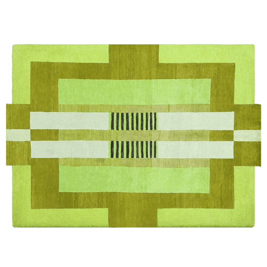 Atzec Green Hand Tufted Wool Rug - MAIA HOMES