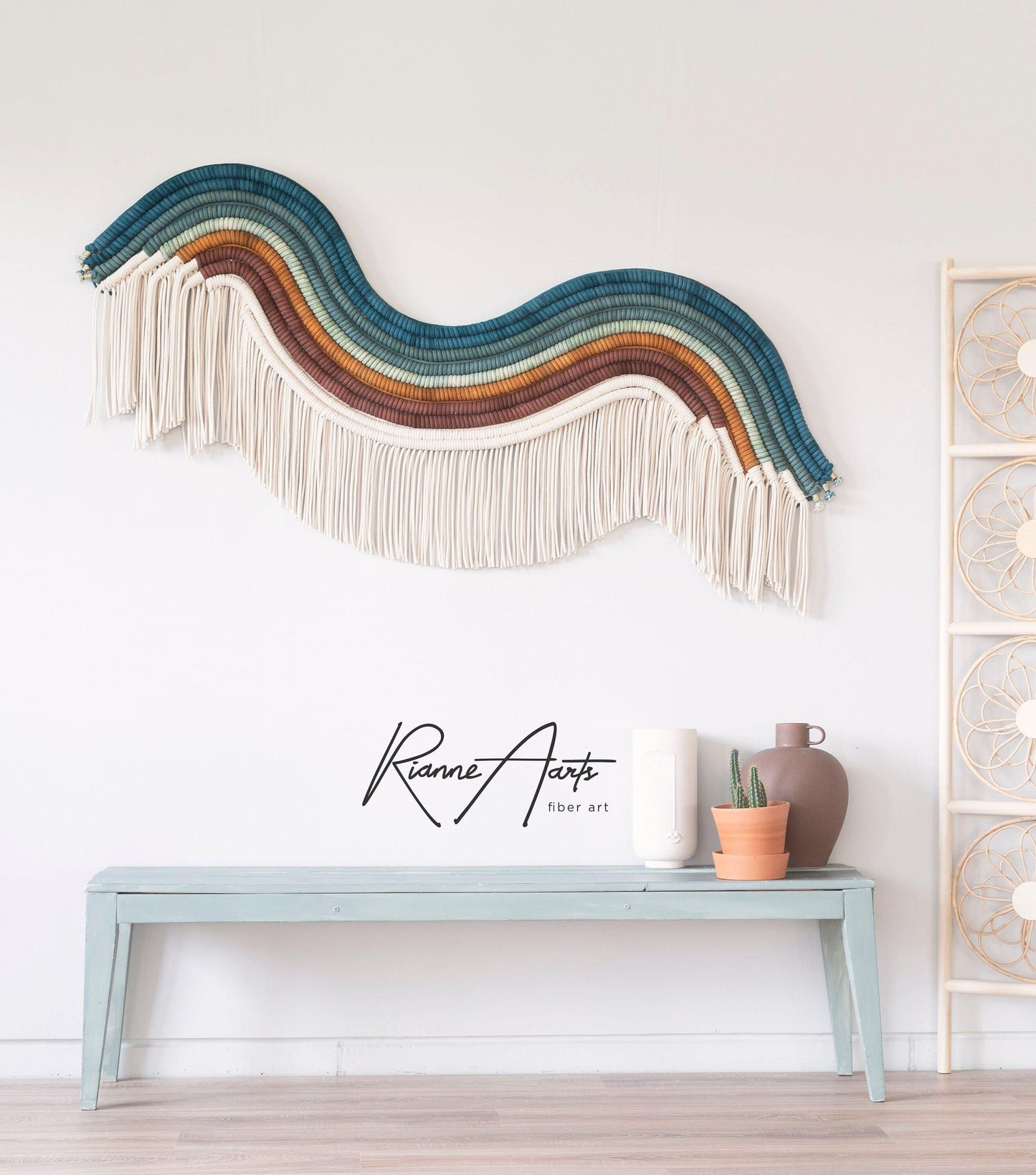 AYLA S-shape Fiber Art Wall Hanging, Textile Art Tapestry - MAIA HOMES